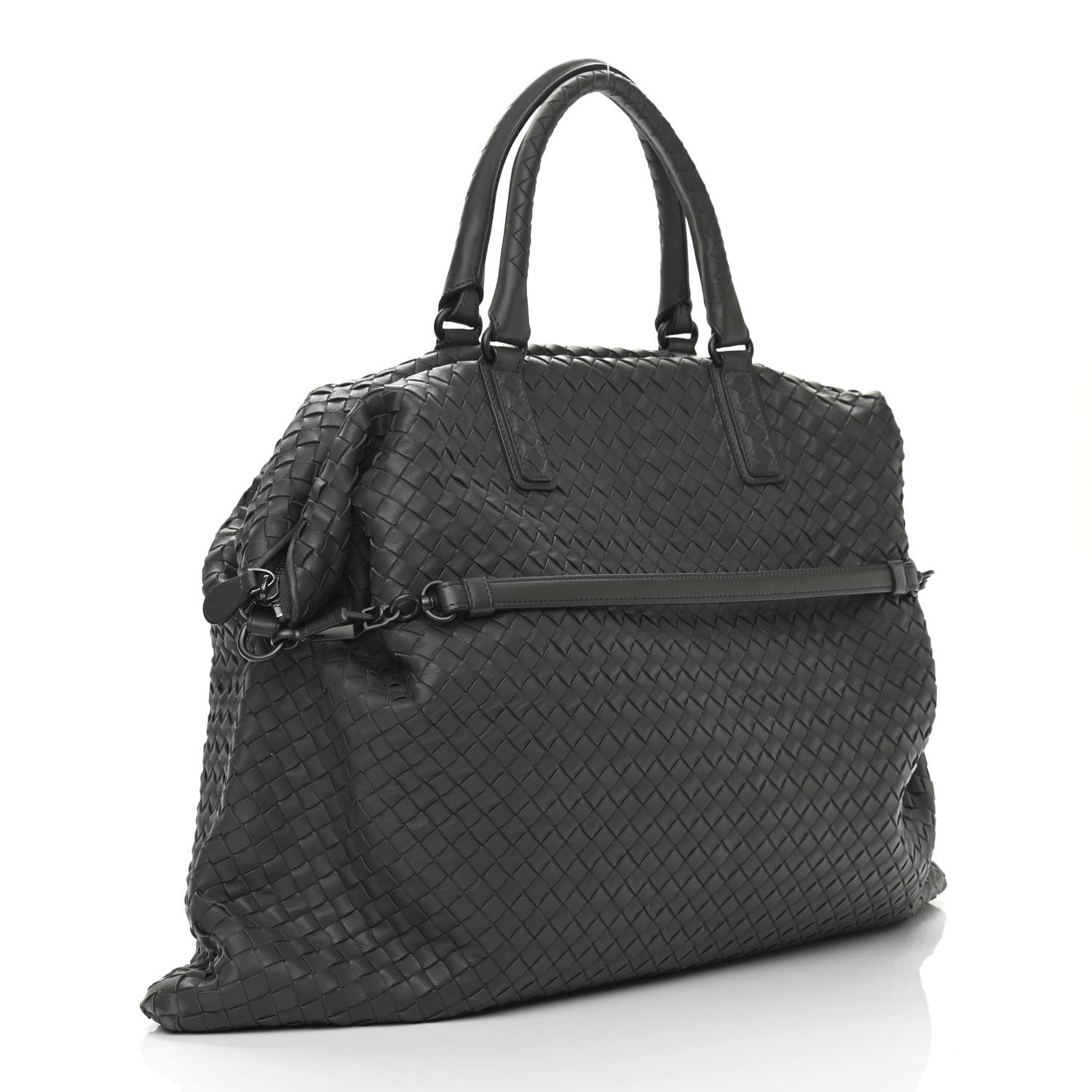 Bottega Veneta Nappa Intrecciato Maxi Convertible Tote Grey 3 of 11