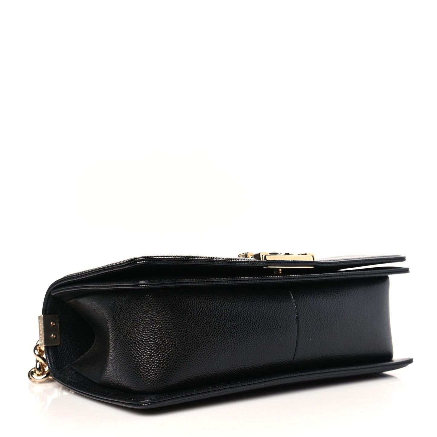 Caviar Chevron Quilted Medium Boy Flap Black