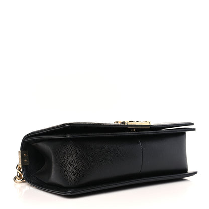 Chanel Caviar Chevron Quilted Medium Boy Flap Black 4 of 9