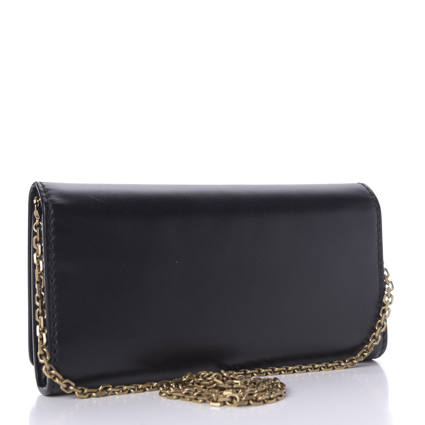 Smooth Calfskin J'adior Croisiere Chain Wallet Black