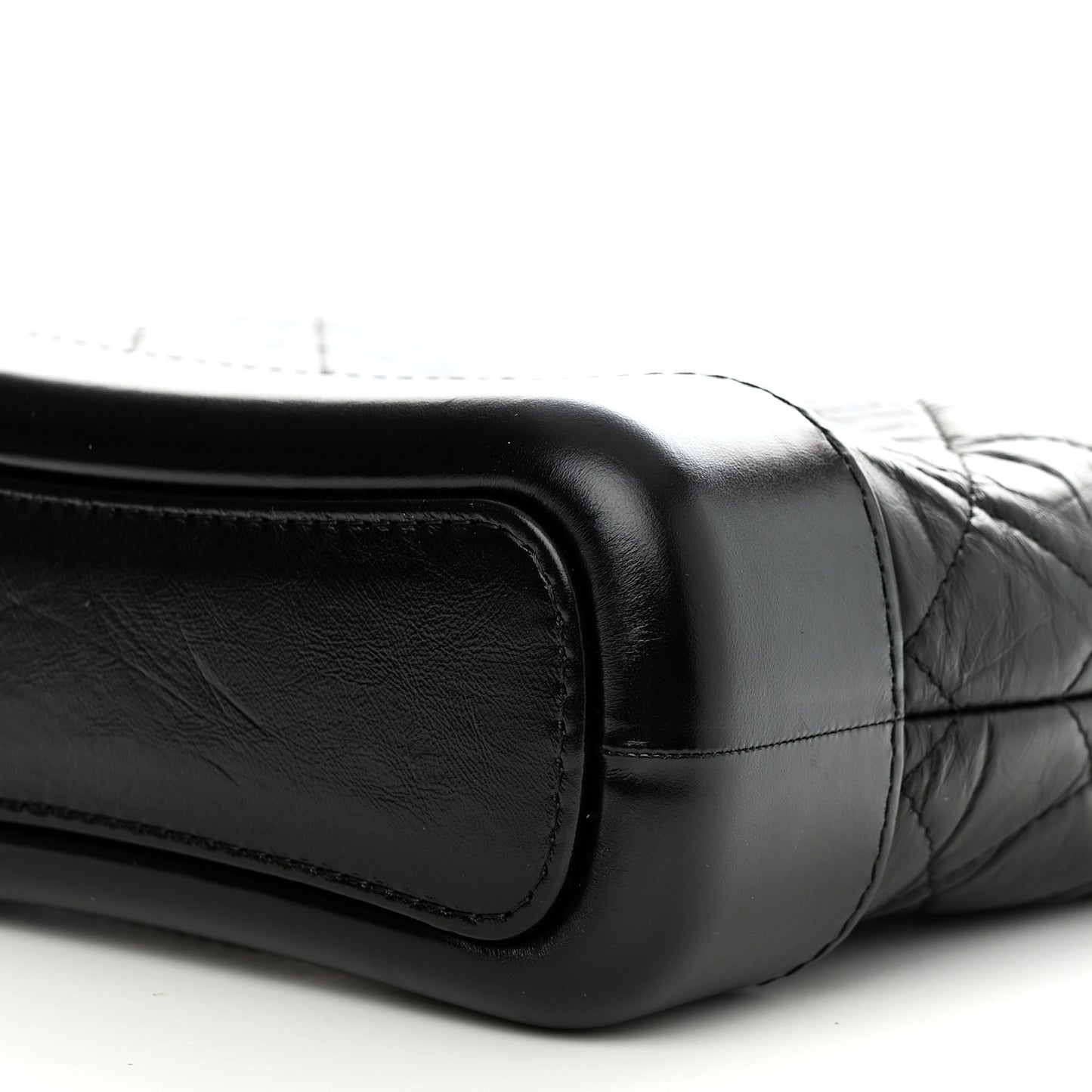 Aged Calfskin Quilted Small Gabrielle Hobo Black