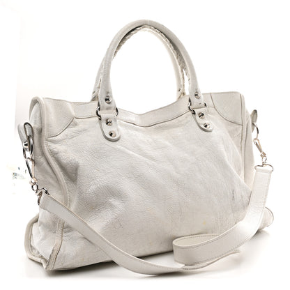 Balenciaga Agneau Arena Silver Hardware Medium Le City Optic White 3 of 13