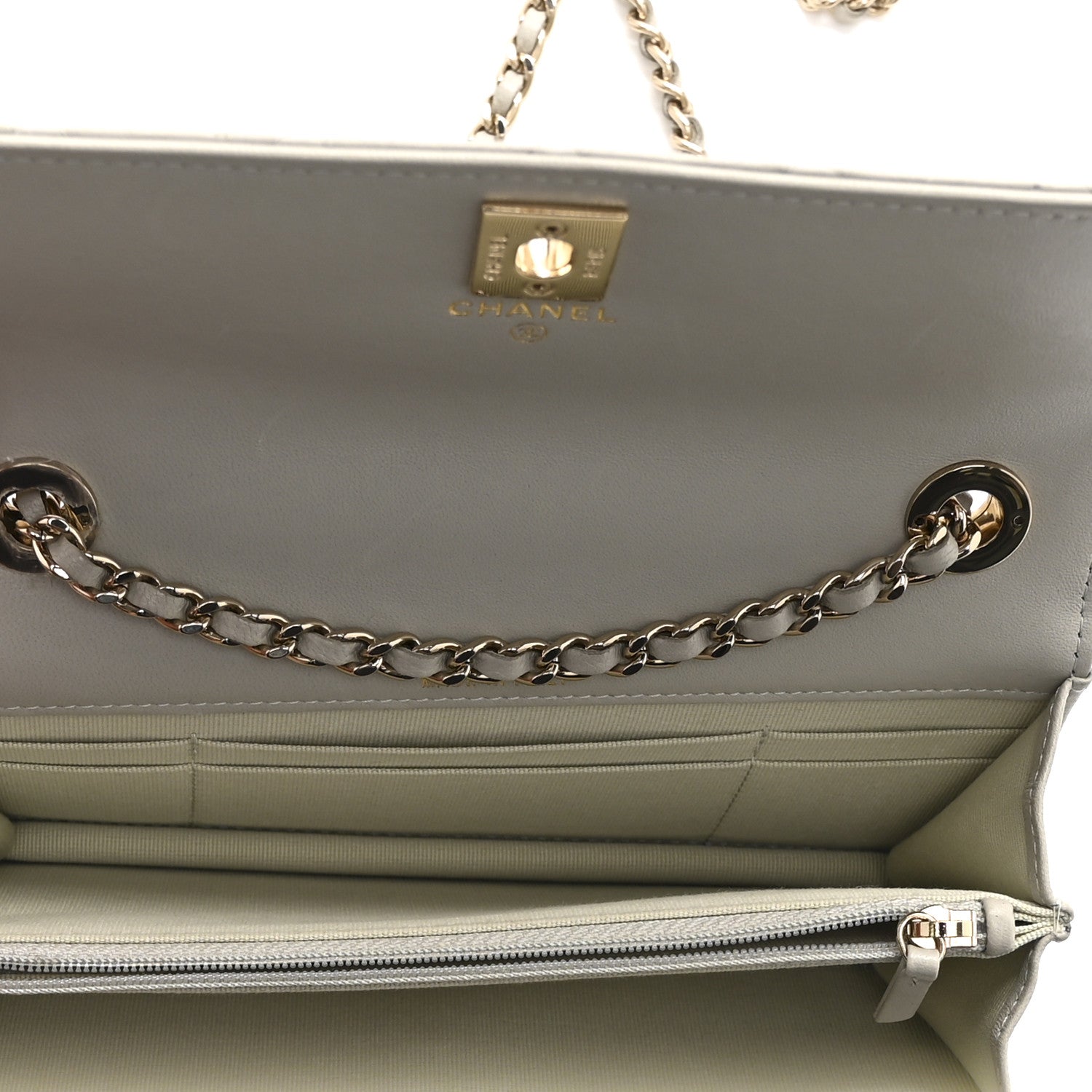 Chanel Lambskin Quilted Trendy CC Dual Handle Clutch With Chain Grey 5 of 11