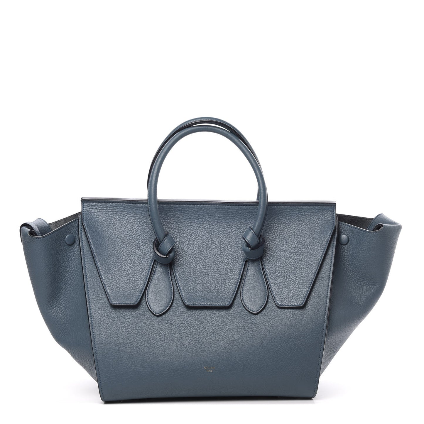 Crisped Calfskin Small Tie Knot Tote Slate Blue