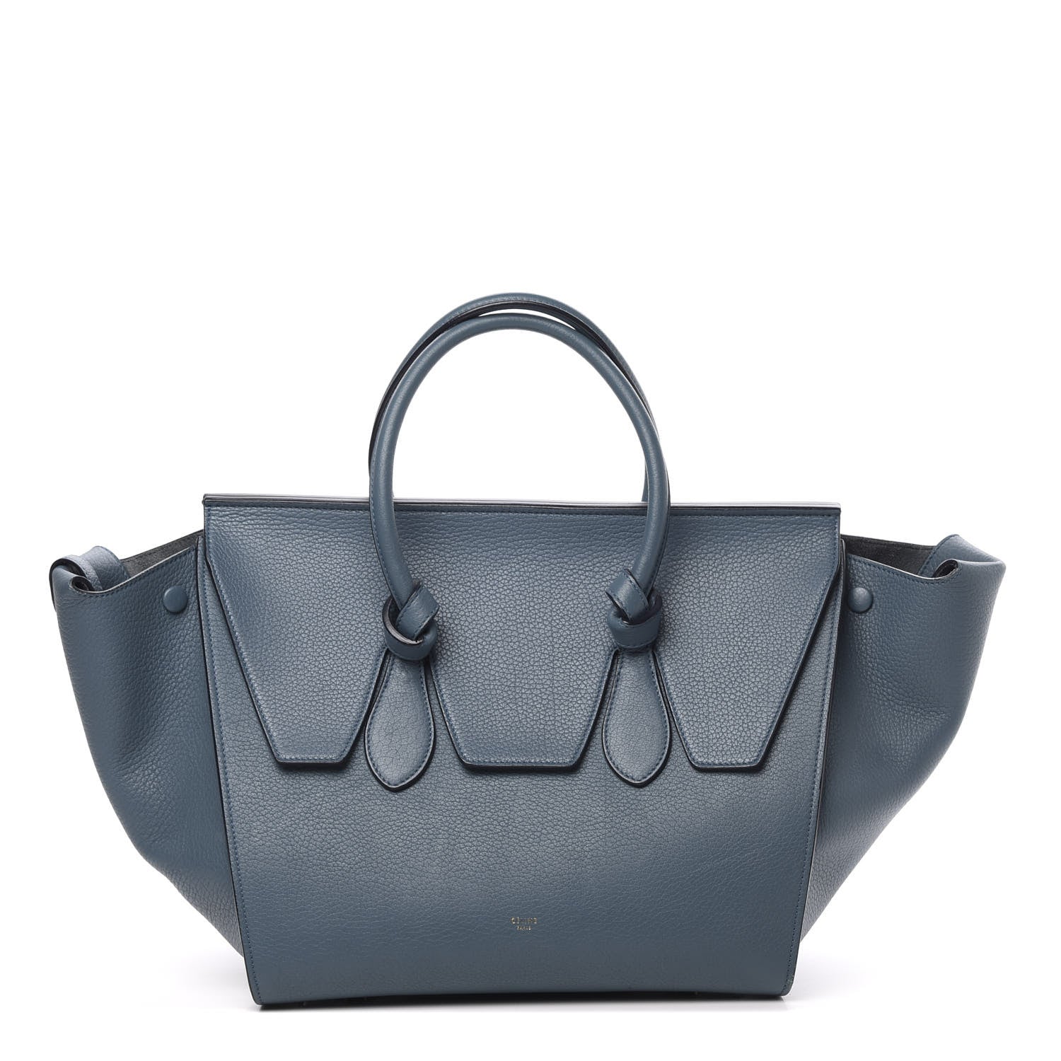 Celine Crisped Calfskin Small Tie Knot Tote Slate Blue 3 of 16