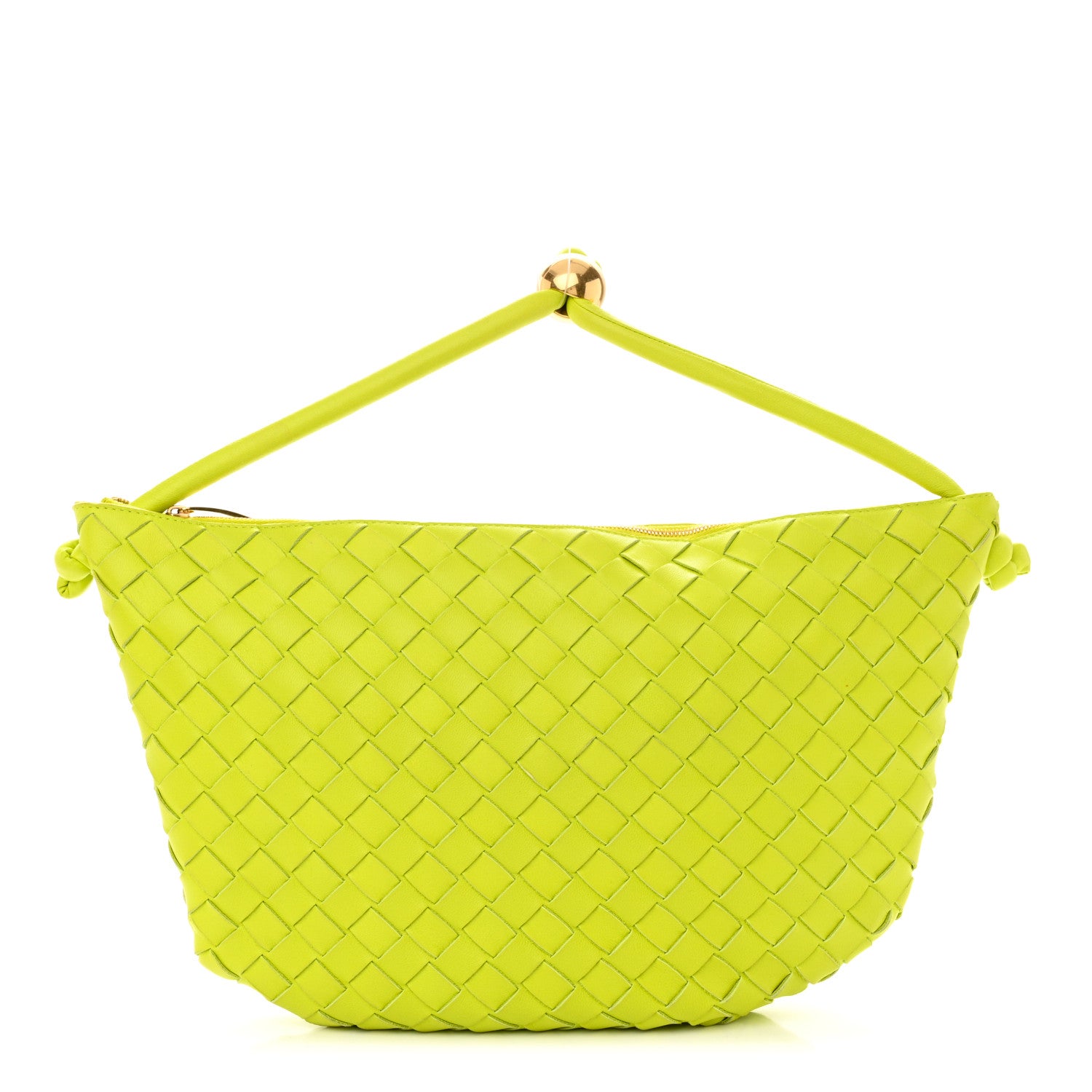 Bottega Veneta Nappa Intrecciato Small Turn Pouch Acid Kiwi 1 of 10