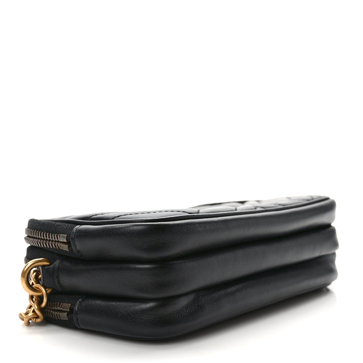 Gucci Calfskin Matelasse Mini GG Marmont Chain Crossbody Bag Black 4 of 10