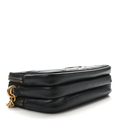 Gucci Calfskin Matelasse Mini GG Marmont Chain Crossbody Bag Black 4 of 10