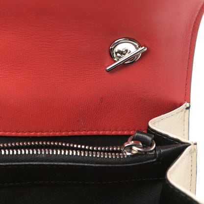 Chanel Lambskin Quilted Mini Graphic Flap Bag Red Black White 12 of 16