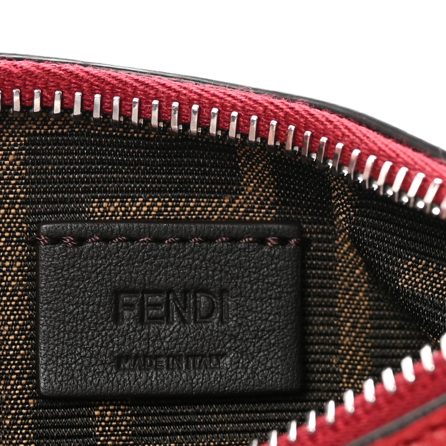 Fendi Vitello Grace Matte Nano Fendigraphy Hobo Charm Scarlet 6 of 10