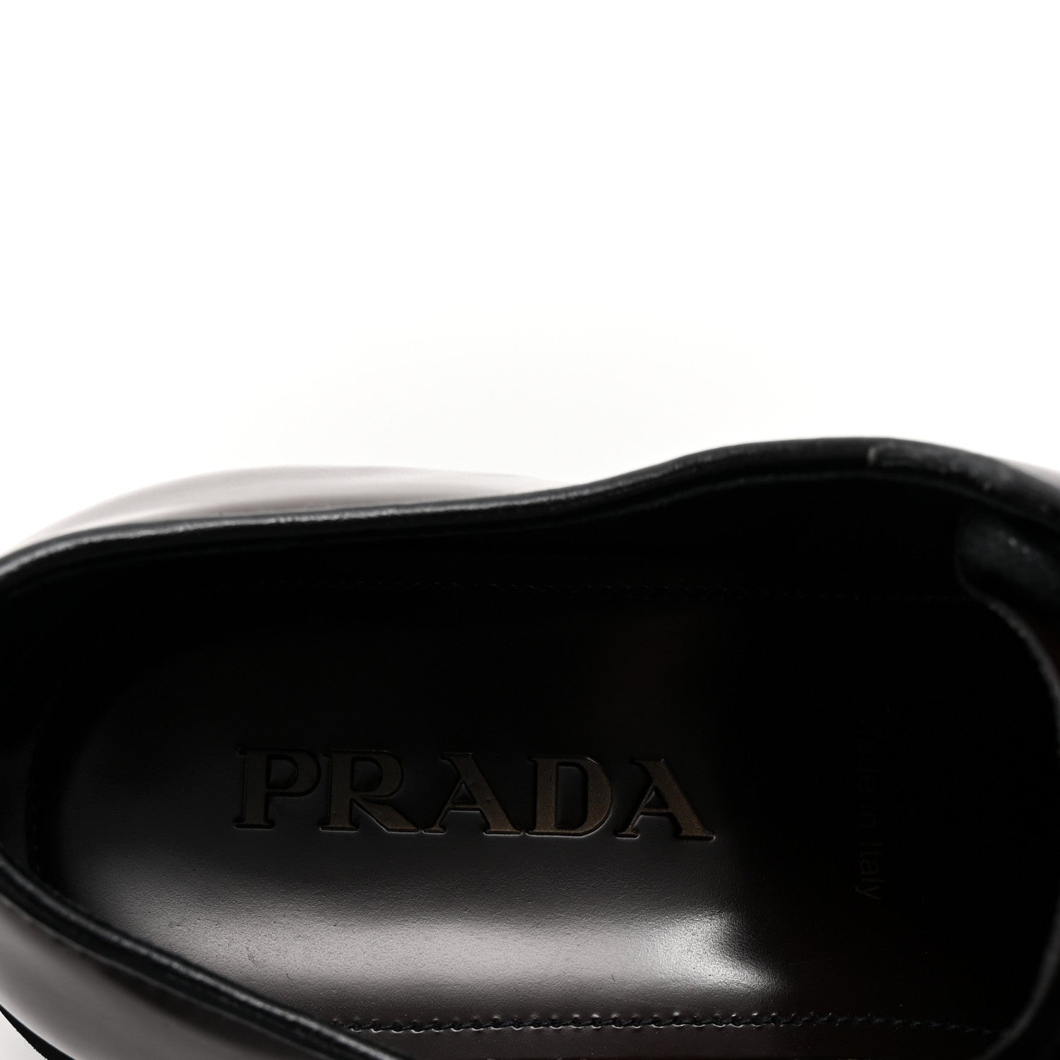 Prada Spazzolato Rois Monolith 55mm Derby Loafers 8 Dark Brown Black 8 of 10