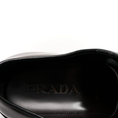 Prada Spazzolato Rois Monolith 55mm Derby Loafers 8 Dark Brown Black 8 of 10