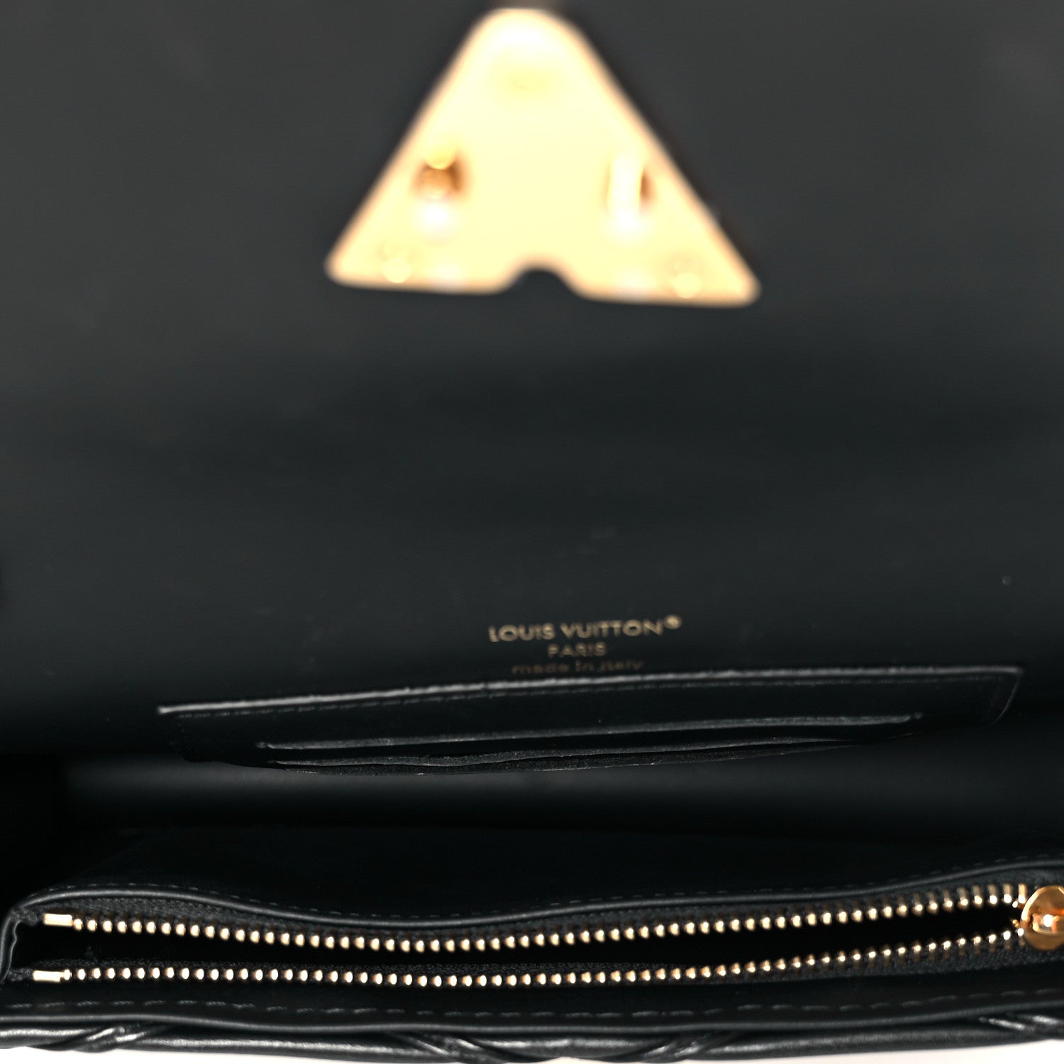 Louis Vuitton Lambskin Malletage Wallet On Chain GO-14 Black 5 of 11