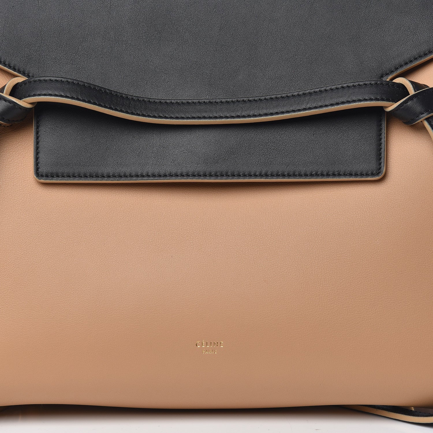 Celine Smooth Calfskin Mini Bi-Color Belt Bag Beige 6 of 11