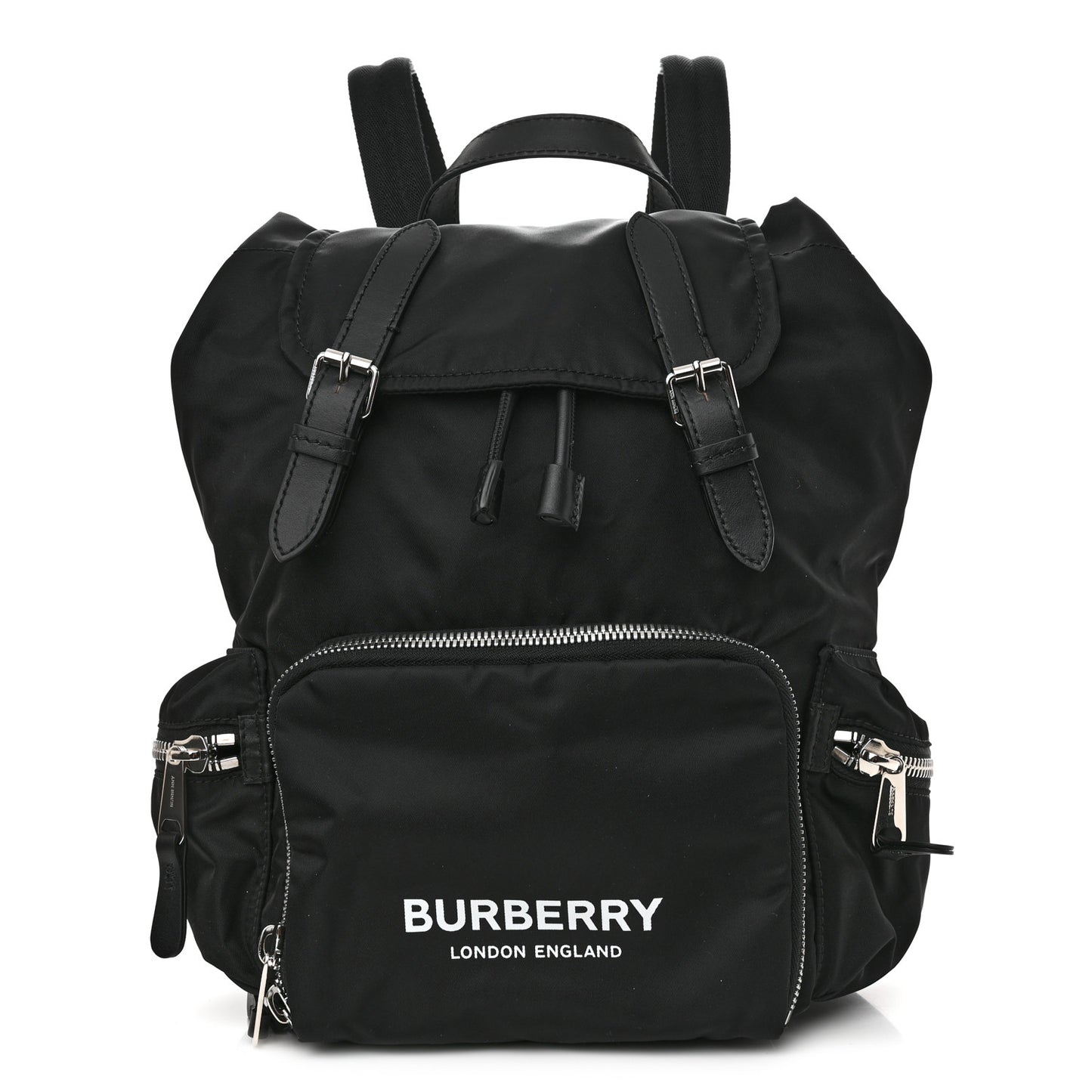 Nylon Logo Print Medium Rucksack Backpack Black