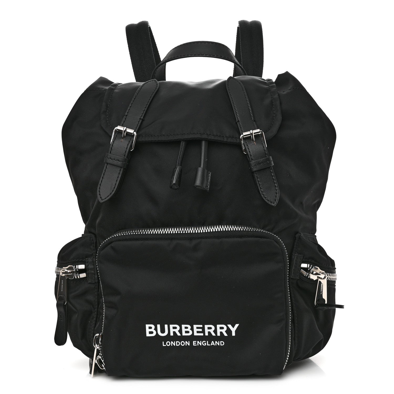 Burberry Nylon Logo Print Medium Rucksack Backpack Black 1 of 9