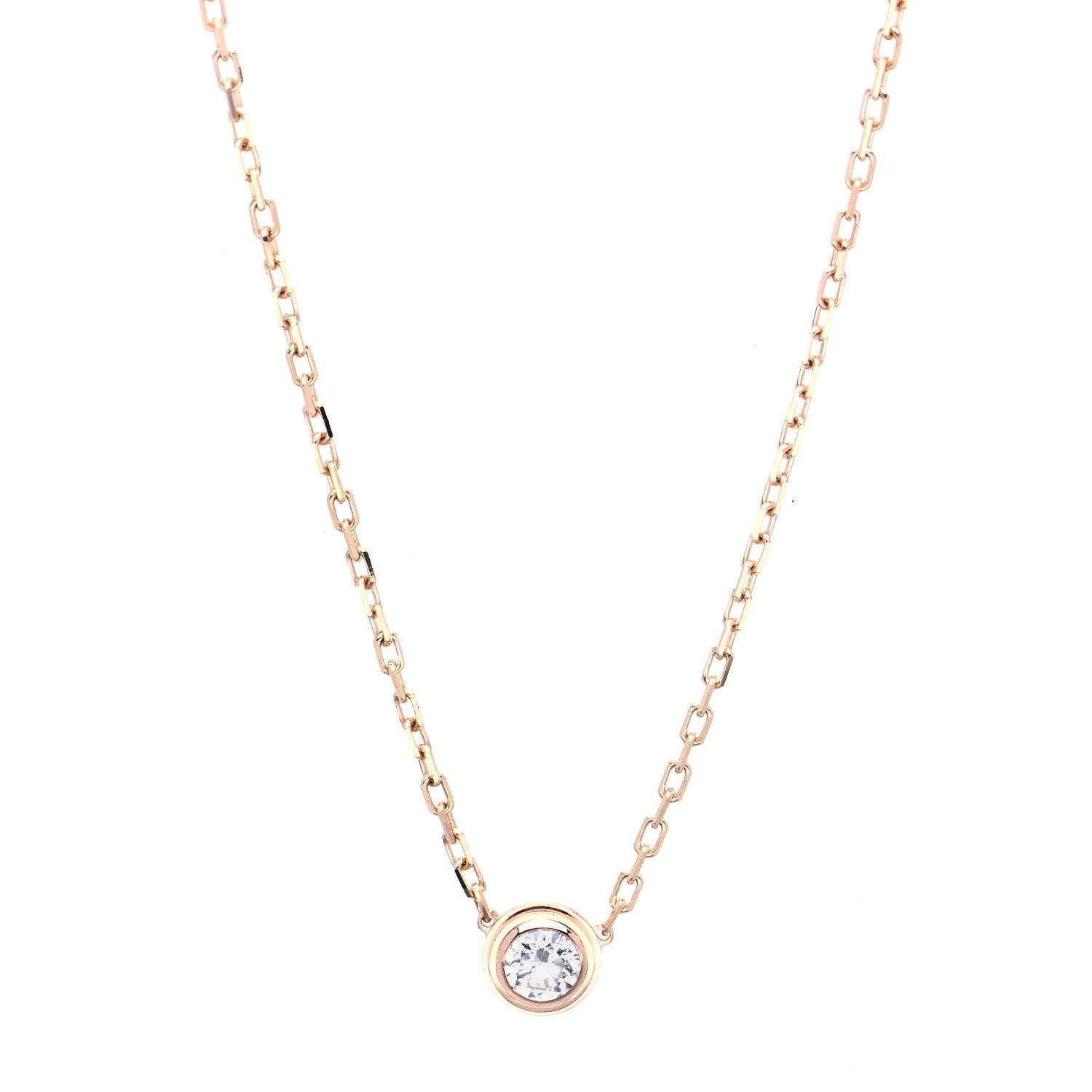 Cartier 18K Pink Gold Diamond LM D'Amour Pendant Necklace 1 of 12