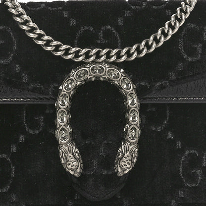 Gucci Velvet GG Monogram Super Mini Dionysus Shoulder Bag Black 7 of 9