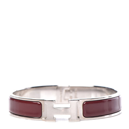 Hermes Enamel Narrow Clic Clac H Bracelet PM Burgundy 1 of 4