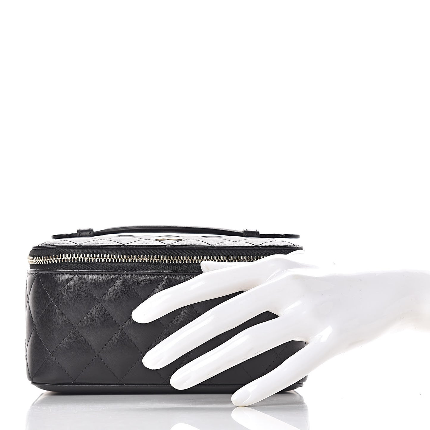 Lambskin Quilted Jewelry Case Black