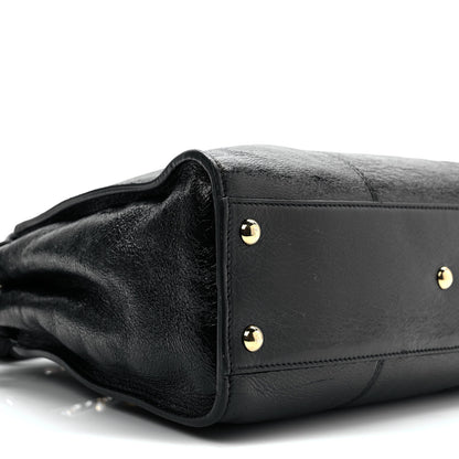 Fendi Agnello Old Shine Medium Peekaboo Iconic Satchel Black 14 of 17