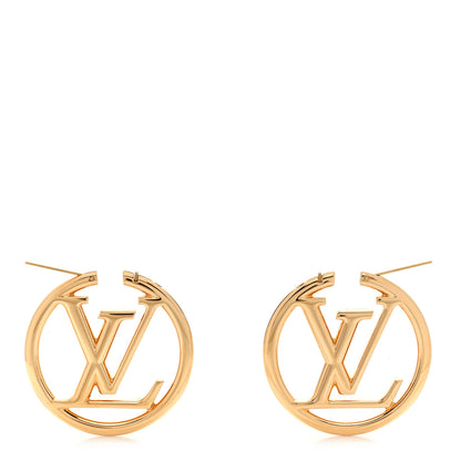 Louis Vuitton Metal Louise Hoop Earrings Gold 3 of 5