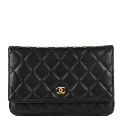 Chanel Lambskin Quilted Wallet On Chain WOC Black 1 of 8