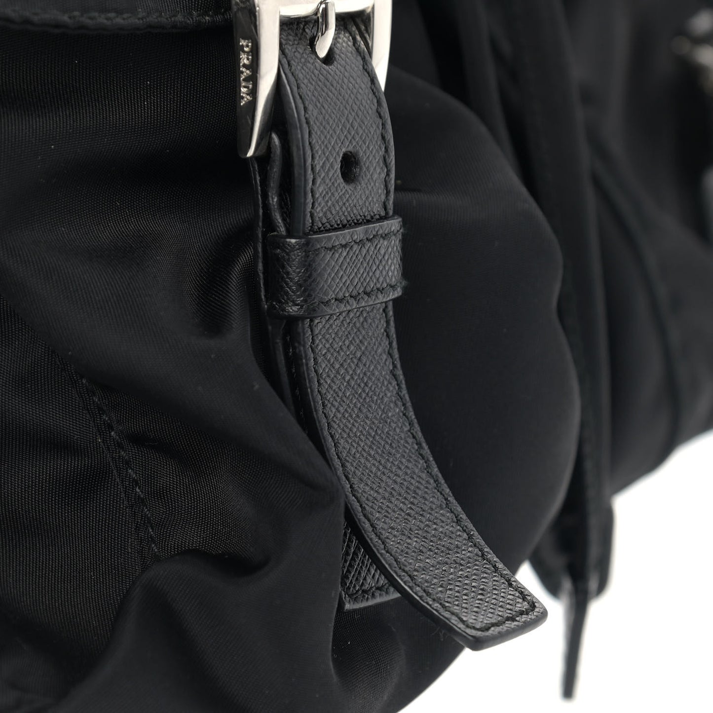 Tessuto Nylon Saffiano Medium Backpack Black