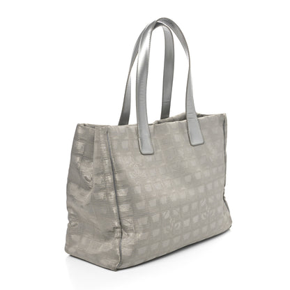 Chanel Metallic Nylon Travel Tote Silver 3 of 11