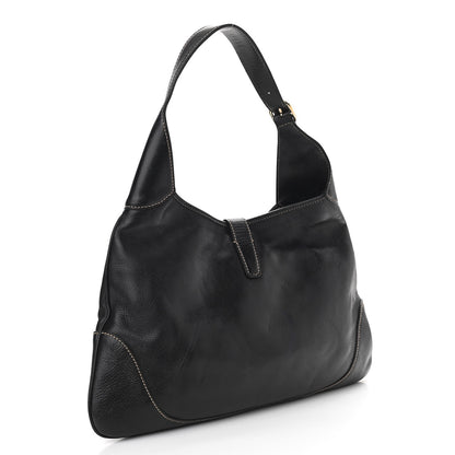 Gucci Calfskin Web Medium Jackie O Bouvier Hobo Navy 3 of 11