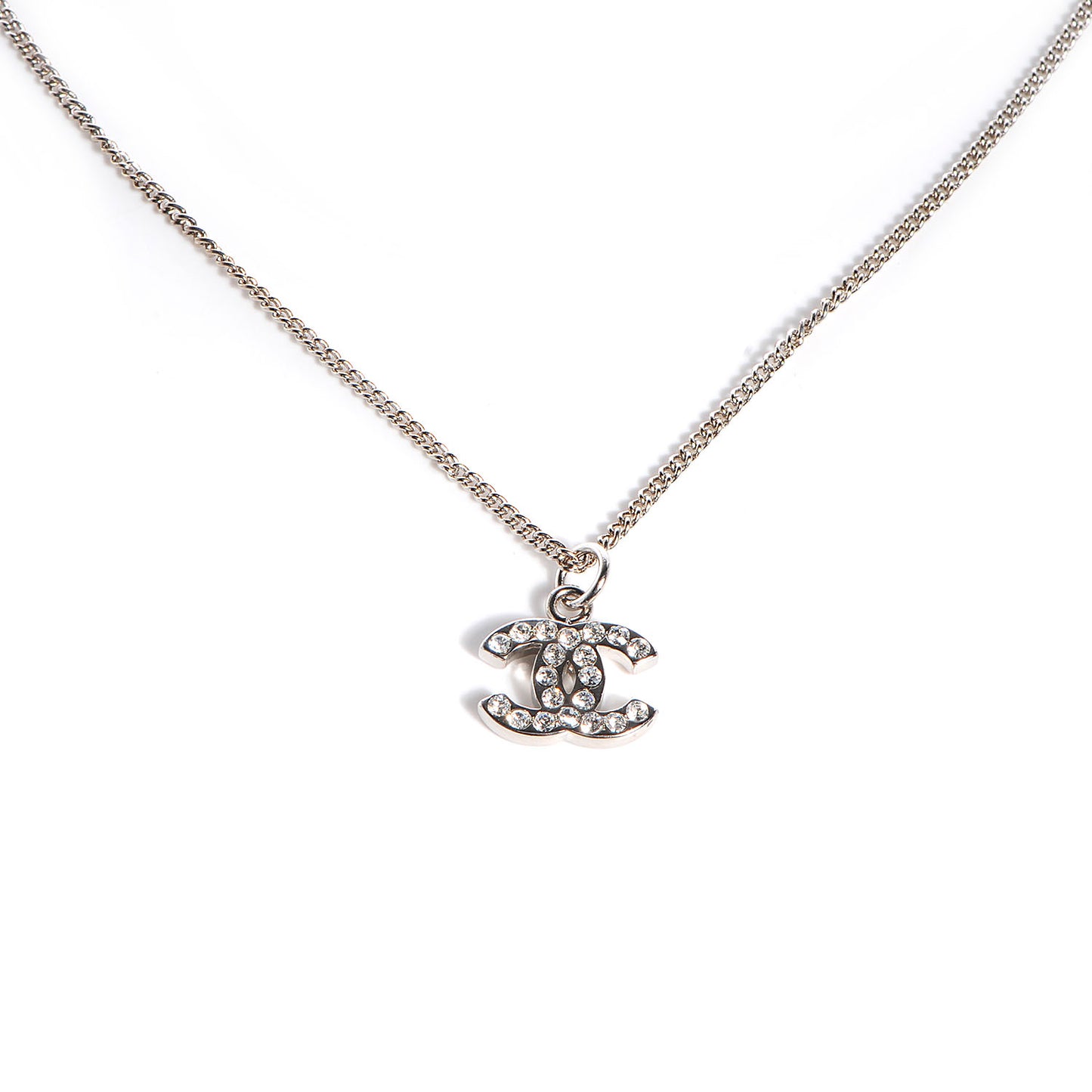 Crystal Timeless CC Necklace Silver