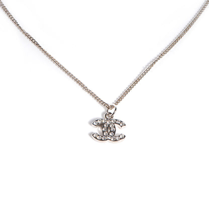 Chanel Crystal Timeless CC Necklace Silver 1 of 5
