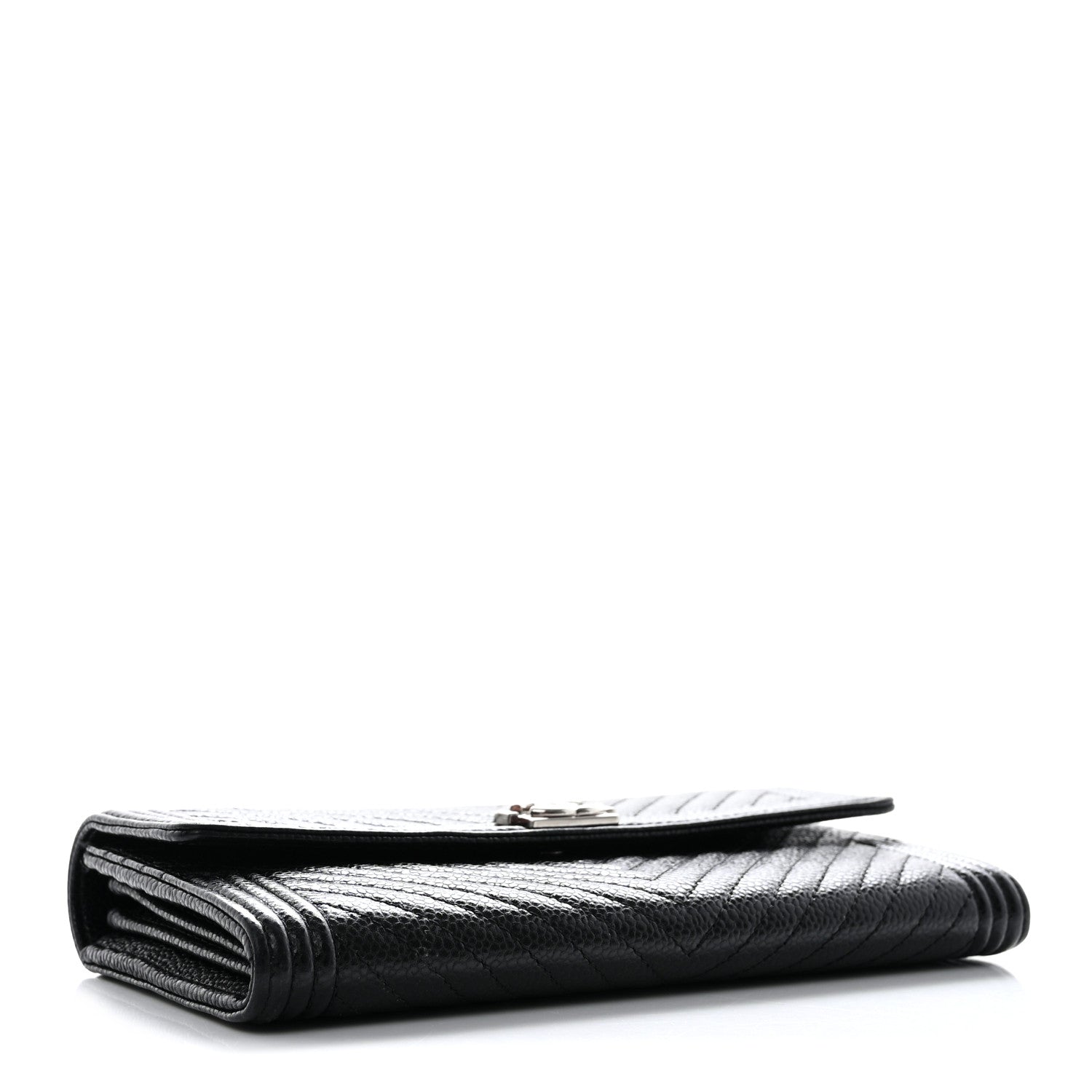 Chanel Caviar Chevron Quilted Boy Flap Wallet Black 4 of 9