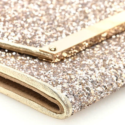 Jimmy Choo Coarse Glitter Margot Clutch Nude 8 of 9