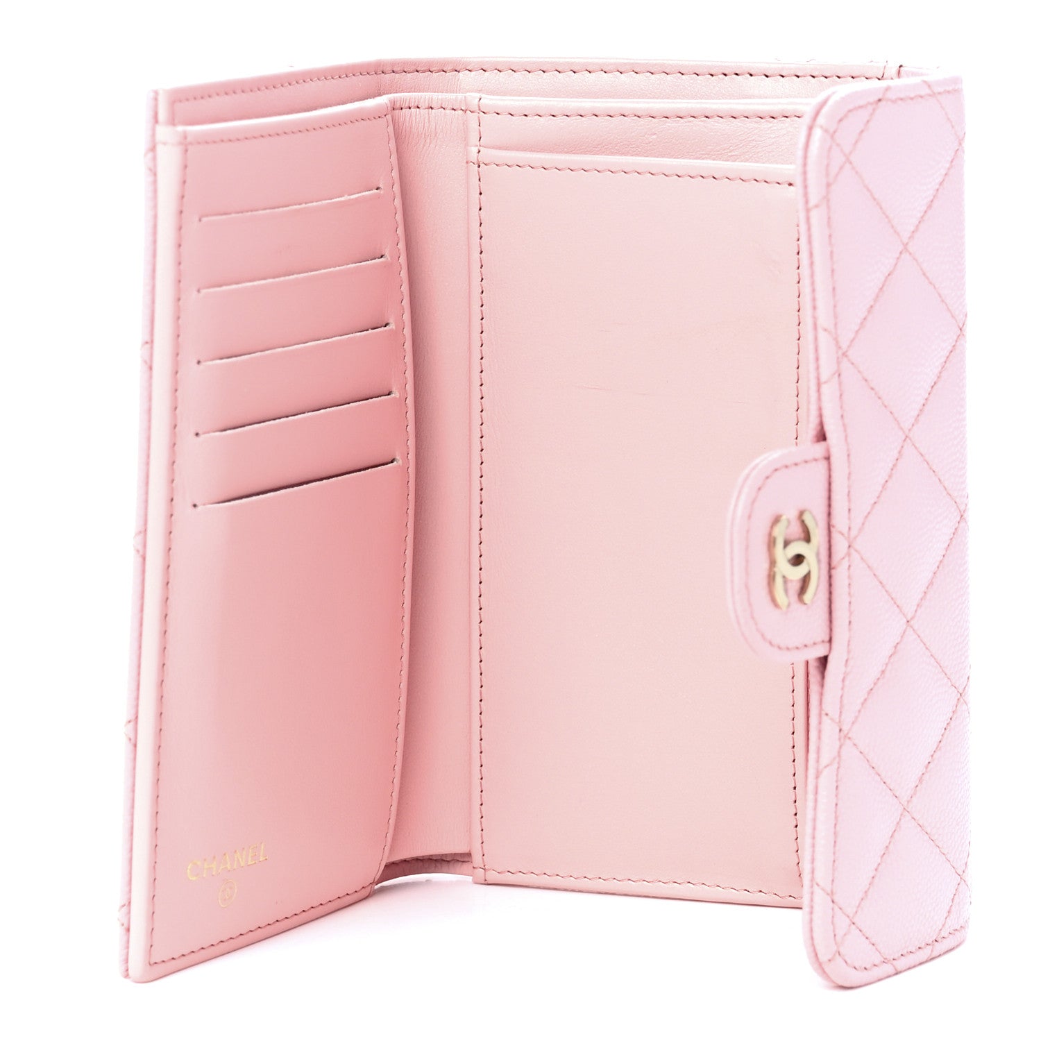 Chanel Caviar Quilted Medium Flap Wallet Pink 5 of 12