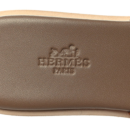 Hermes Calfskin Cork Eze 30 Sandals 37 Marron Glaise 8 of 9
