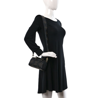 Louis Vuitton Grained Calfskin Studded Monogram Giant Nano Speedy Black 2 of 8