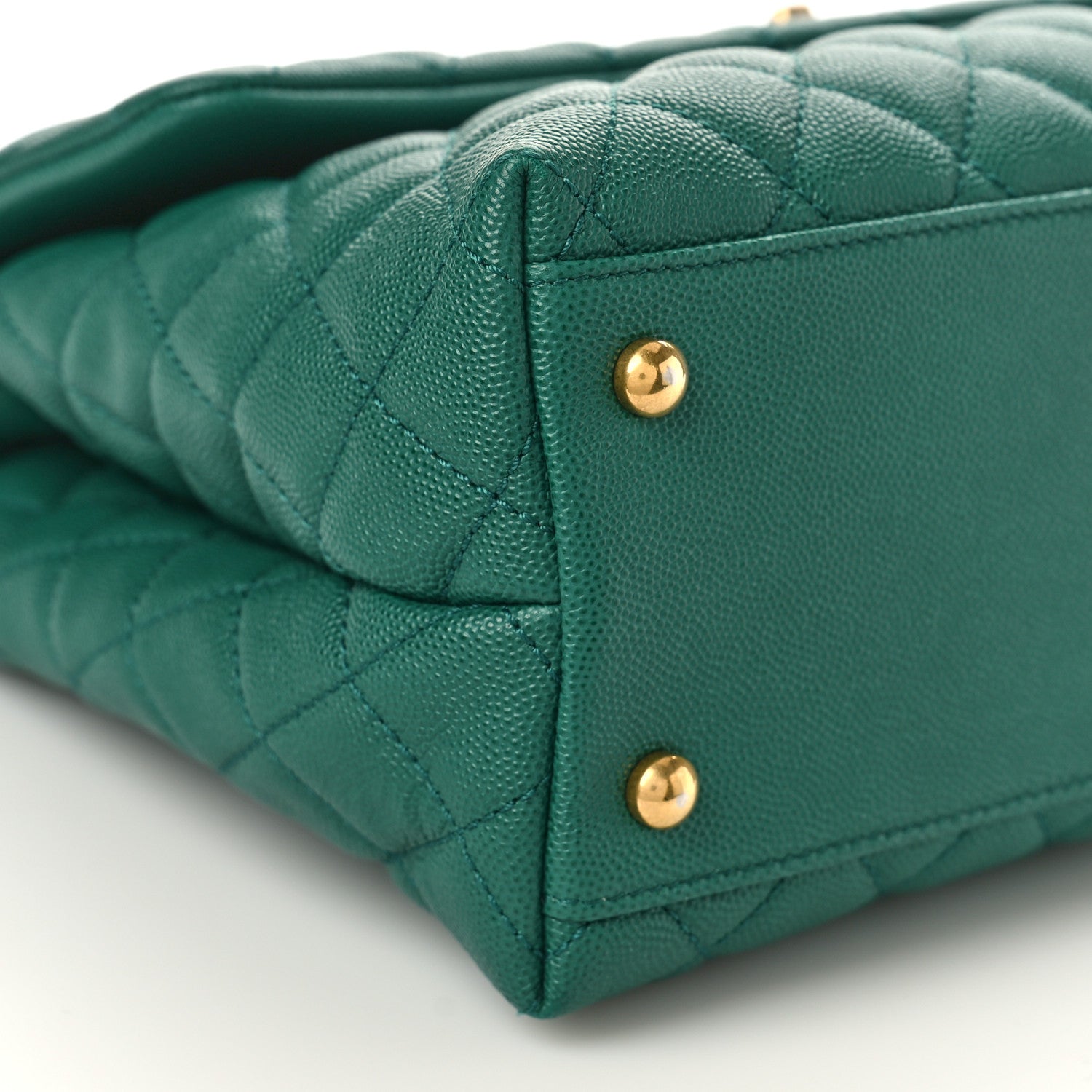 Chanel Caviar Quilted Medium Coco Handle Flap Green 8 of 10