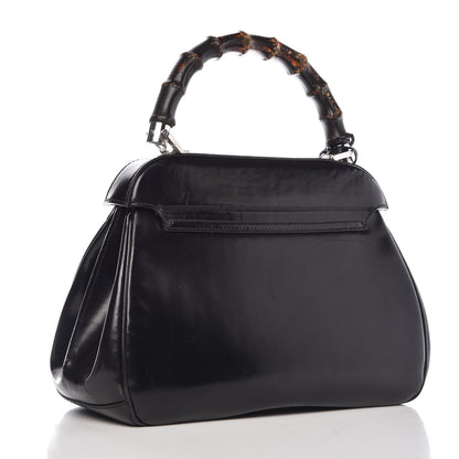 Gucci Regent Calfskin Bamboo Medium Lady Lock Top Handle Bag Black 3 of 13