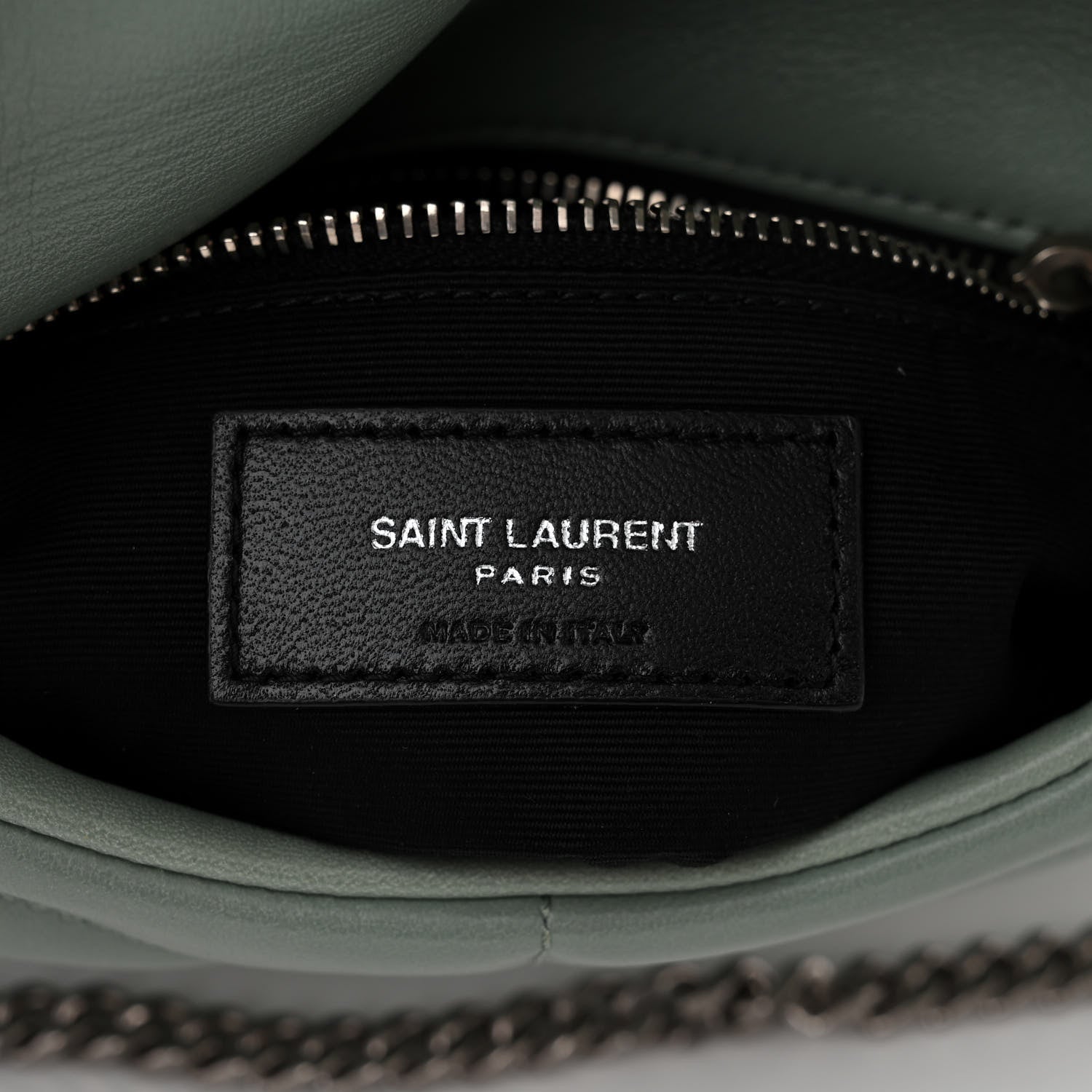 Saint Laurent Lambskin Quilted Toy Loulou Puffer Monogram Chain Satchel Mint 6 of 11