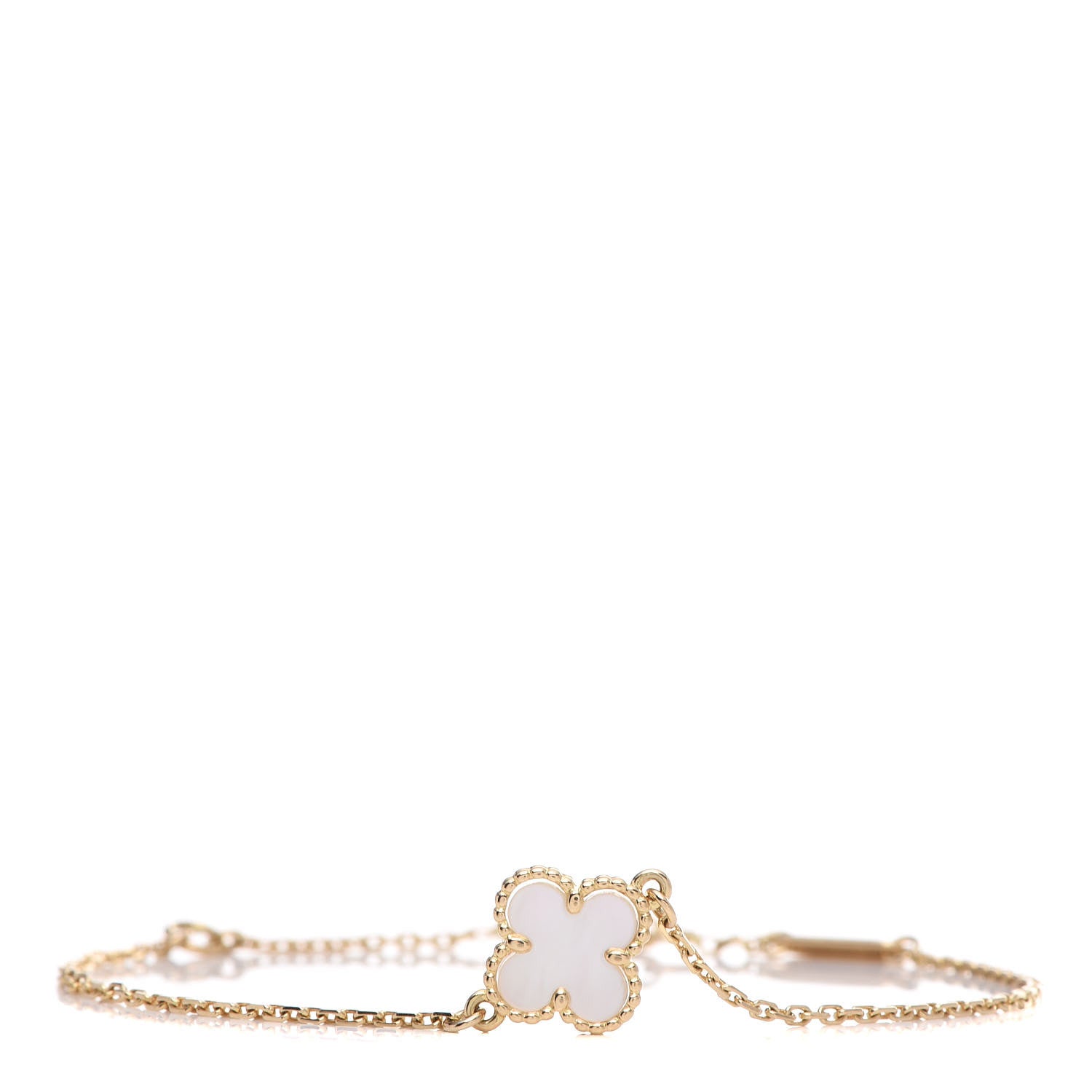 Van Cleef & Arpels 18K Yellow Gold Mother of Pearl Sweet Alhambra Bracelet 1 of 6