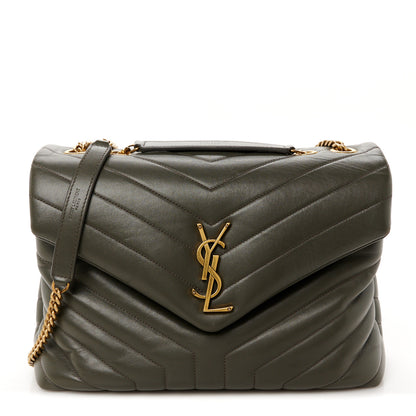 Saint Laurent Calfskin Y Quilted Monogram Medium Loulou Chain Satchel Soil Brown 1 of 11