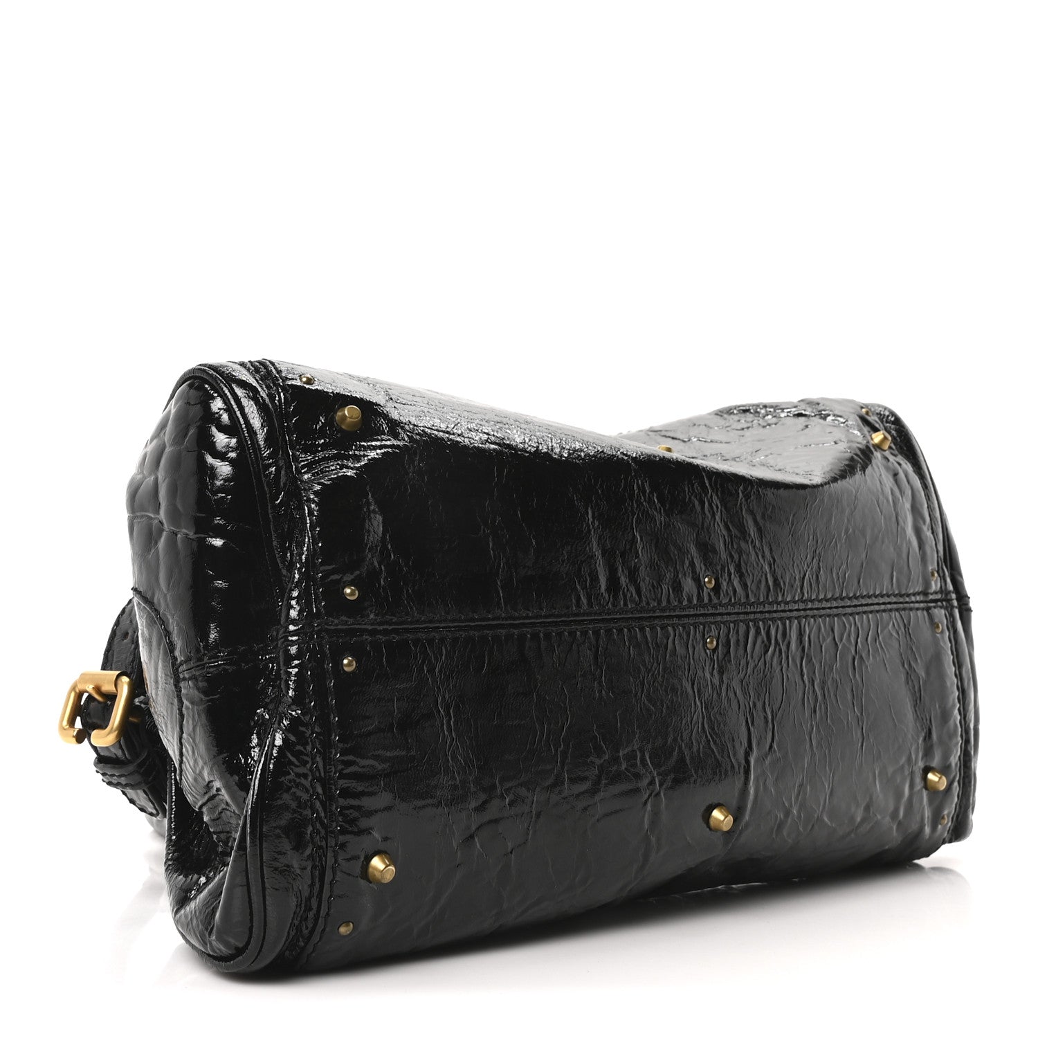 Chloe Crinkled Patent Medium Paddington Satchel Black 4 of 10