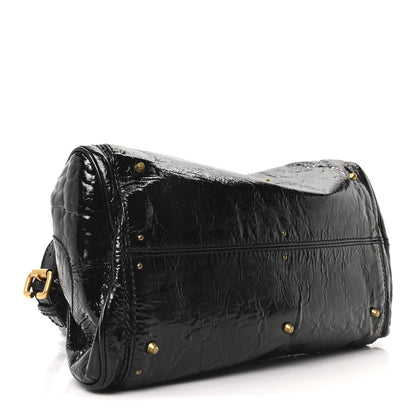 Chloe Crinkled Patent Medium Paddington Satchel Black 4 of 10