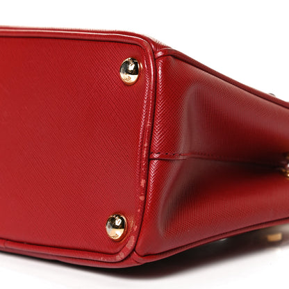 Prada Saffiano Micro Galleria Double Zip Tote Fuoco 11 of 11
