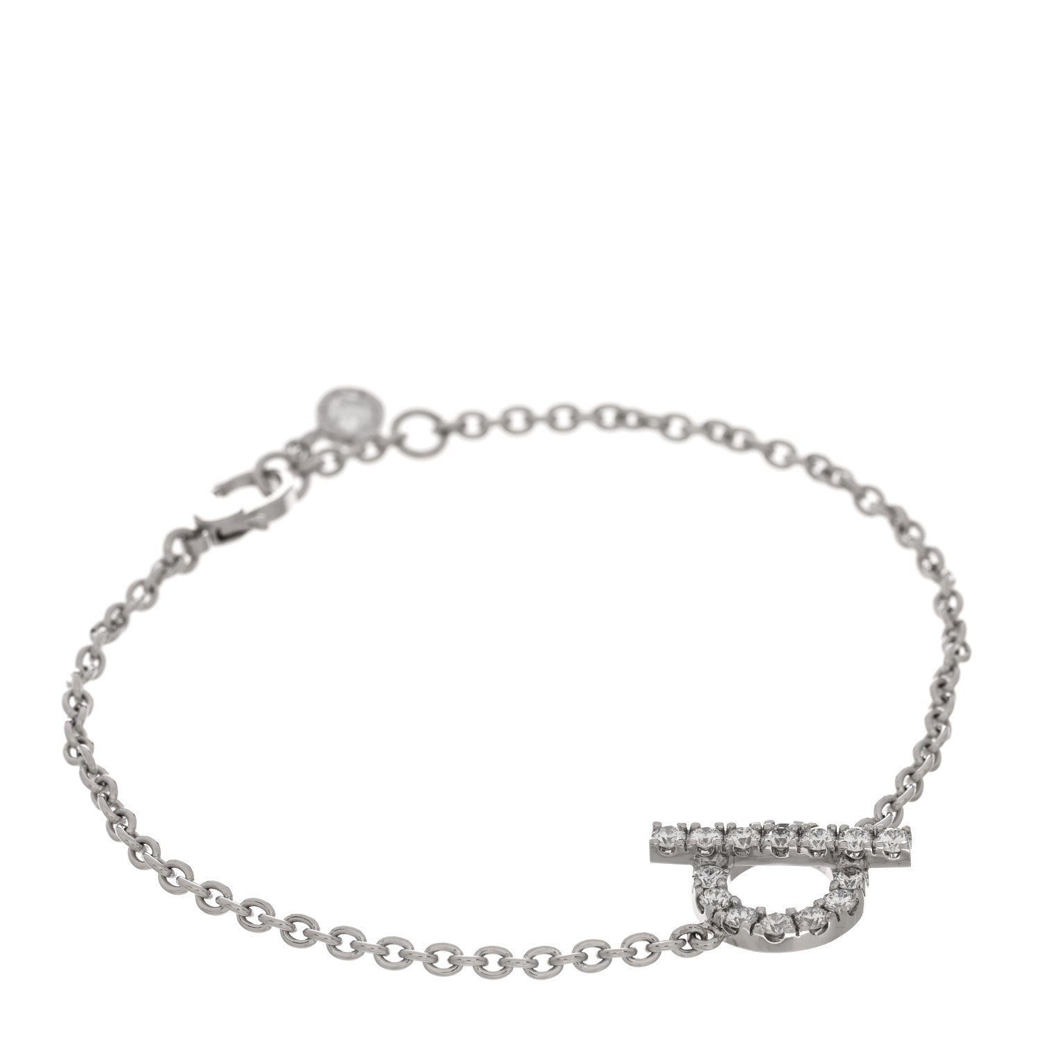 Hermes 18K White Gold Diamond Finesse Bracelet SH 1 of 4