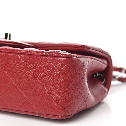 Chanel Caviar Quilted Mini Rectangular Flap Dark Red 10 of 12