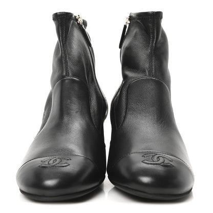 Chanel Stretch Lambskin Cap Toe CC Short Boots 41 Black 2 of 10