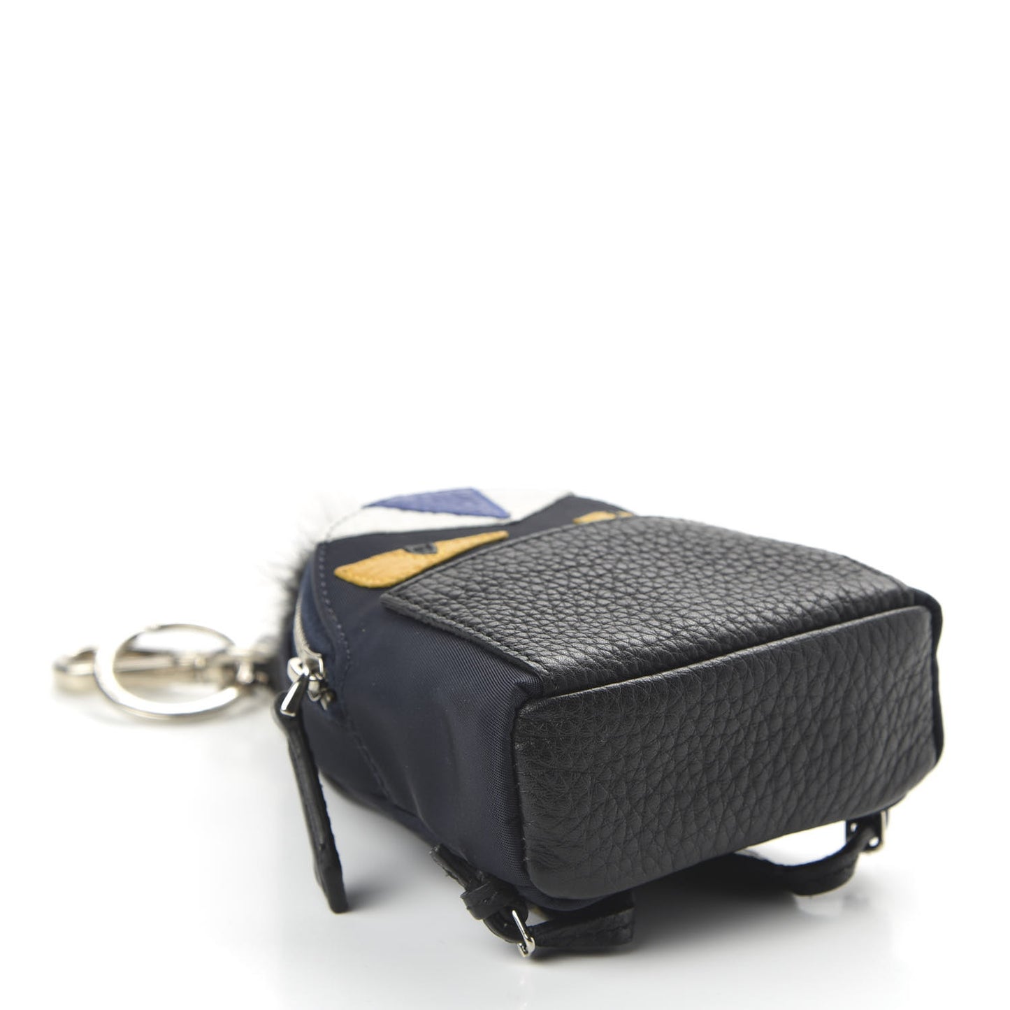 Nylon Cuoio Romano Nutria Fox Fur Monster Eyes Mini Backpack Charm Blue Black Multicolor