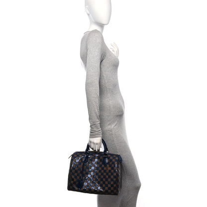 Louis Vuitton Damier Paillettes Speedy 30 Blue 2 of 9